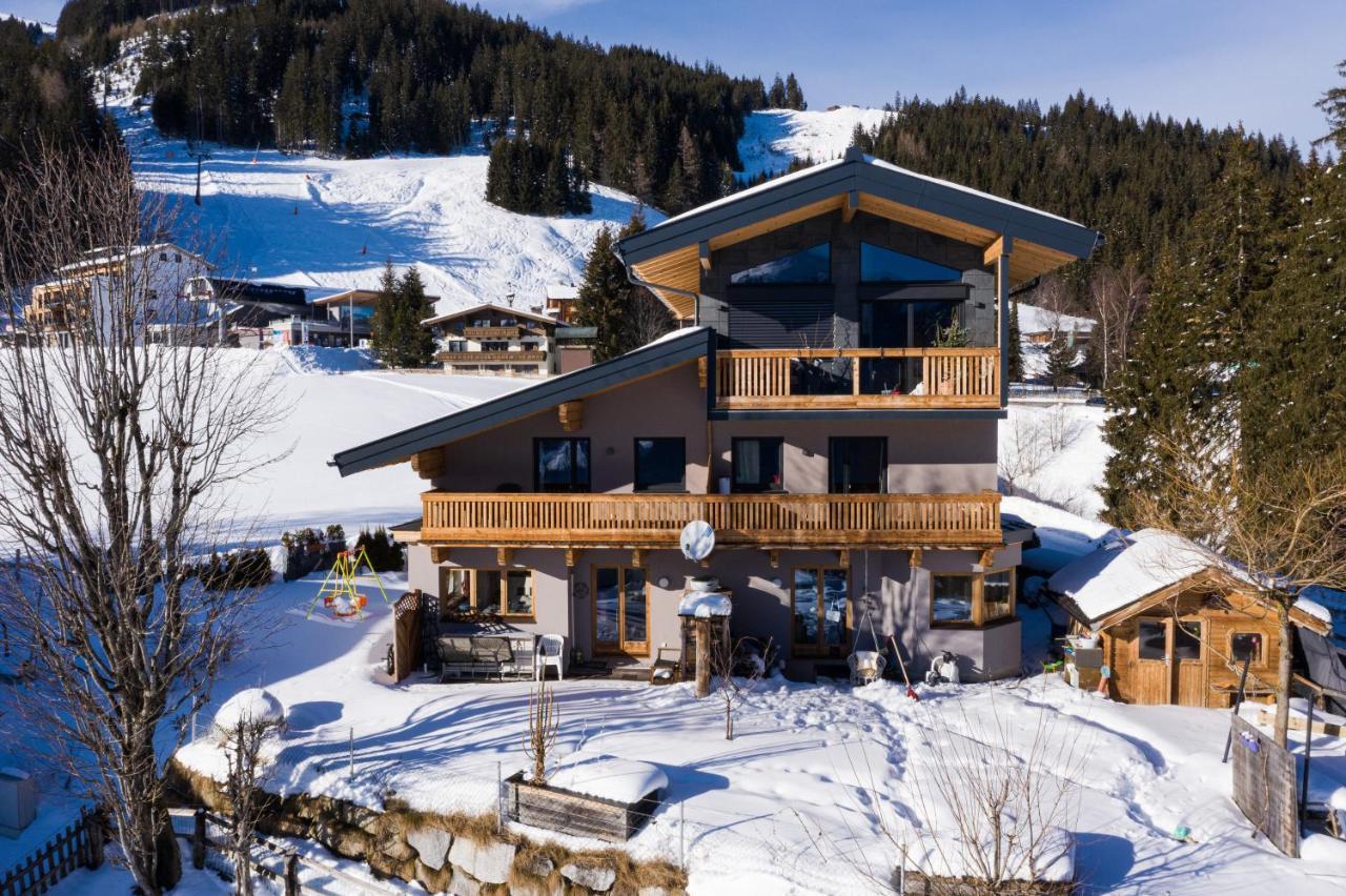 Ski In - Ski Out Panoramaferienhaus Breitmoos Neben Mittelstation ミッタージル エクステリア 写真